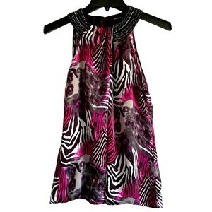 Piano halter top animal print size S